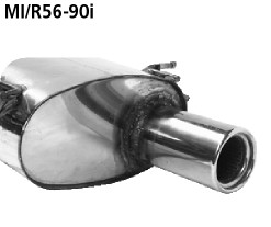 BASTUCK Zadný tlmič výfuku vpravo s jednoduchou koncovkou 1 × Ø 90 mm – MI/R56-90I