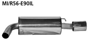 BASTUCK Zadný tlmič výfuku vľavo s jednoduchou koncovkou 1 × Ø 90 mm – MI/R56-E90IL