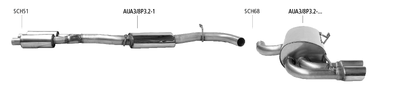 Nákres Audi A3 8P / S3 8P A3 8P 3 Türer 3.2l Quattro