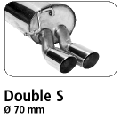 BASTUCK Zadný tlmič výfuku 2 × 70mm 20° šikmé zrezanie – SKFA5J/T-70T
