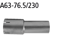 BASTUCK Adaptér Ø 63,5mm vonku na priemer Ø 76.5mm vnútri – A63-76.5/230