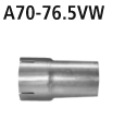 BASTUCK Adaptér Ø 63,5mm vonku na priemer Ø 76,5mm vnútri, strana s drážkami – A63-76.5VW