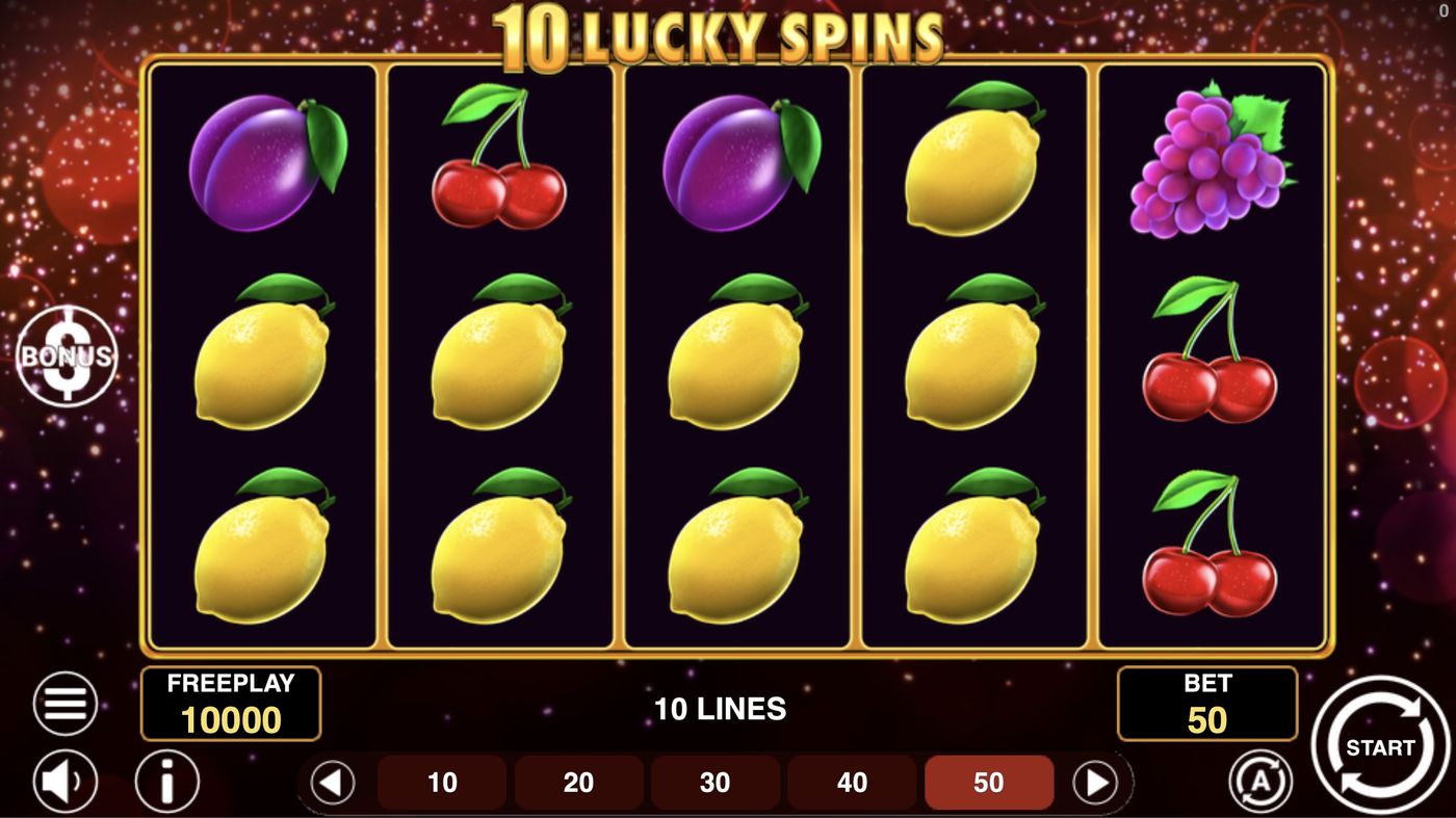 10 Lucky Spins: image of main menu