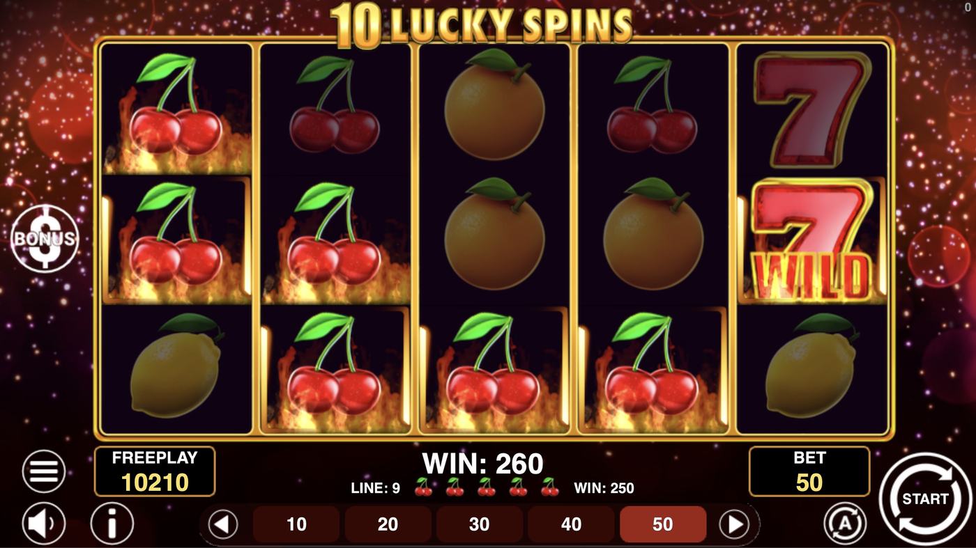 10 Lucky Spins: image of winning