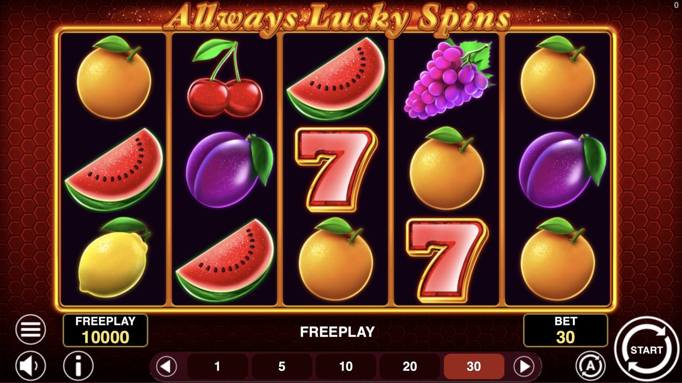 All Ways Lucky Spins: image of main menu