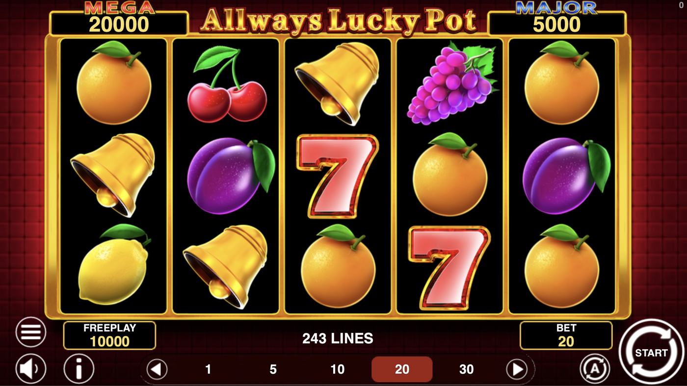 Allways Lucky Pot: image of main menu