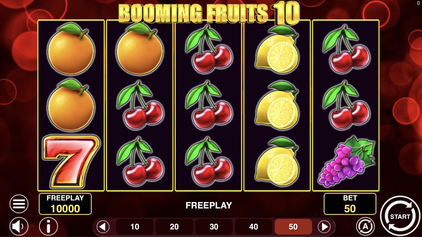 Booming Fruits 10: image of main menu