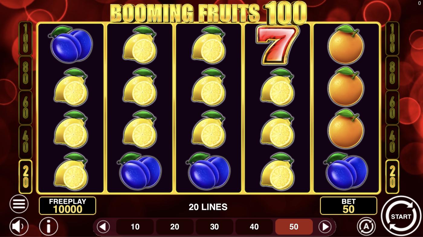 Booming Fruits 100: image of main menu
