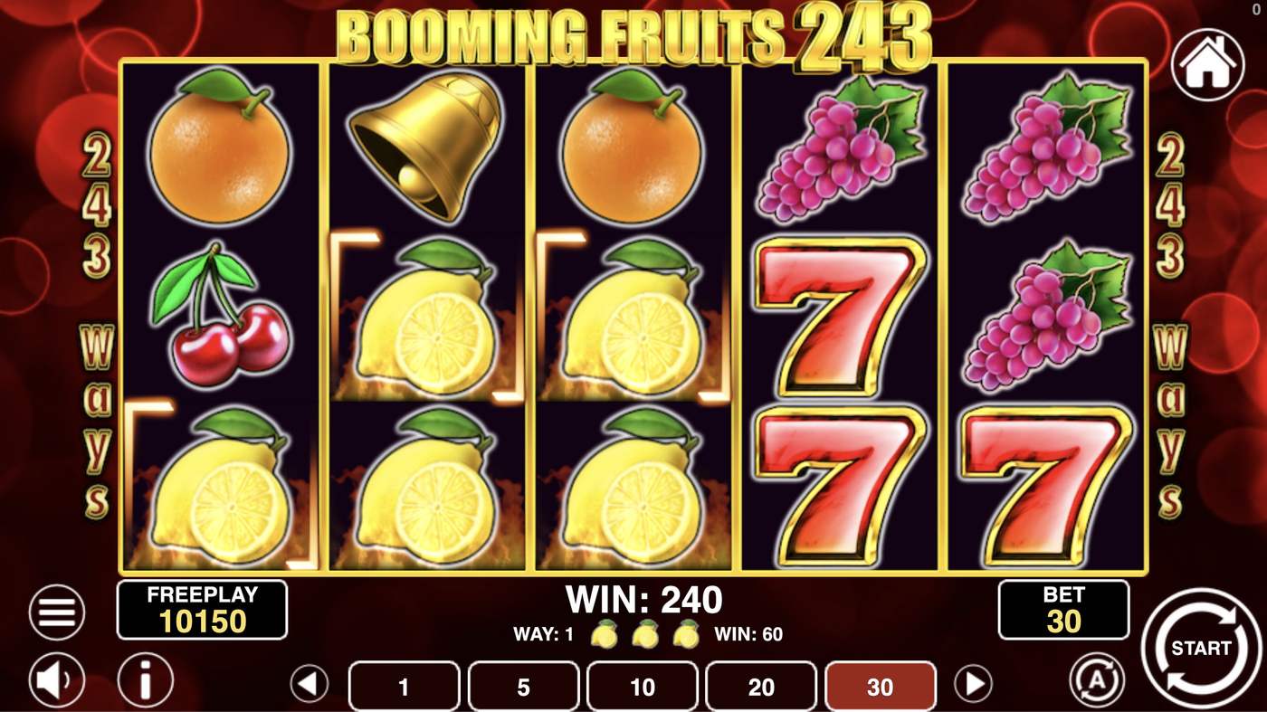 Booming Fruits 243: image of winning
