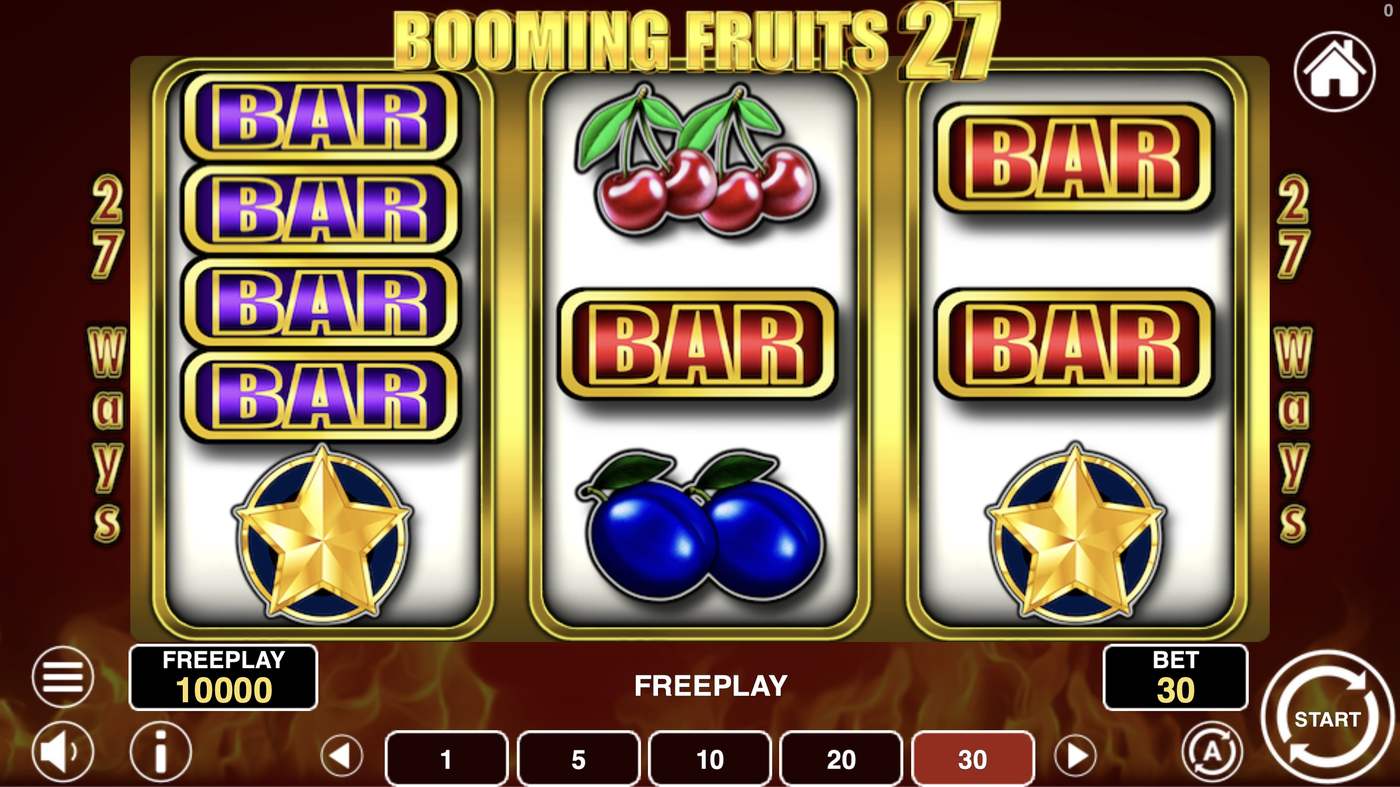 Booming Fruits 27: image of main menu