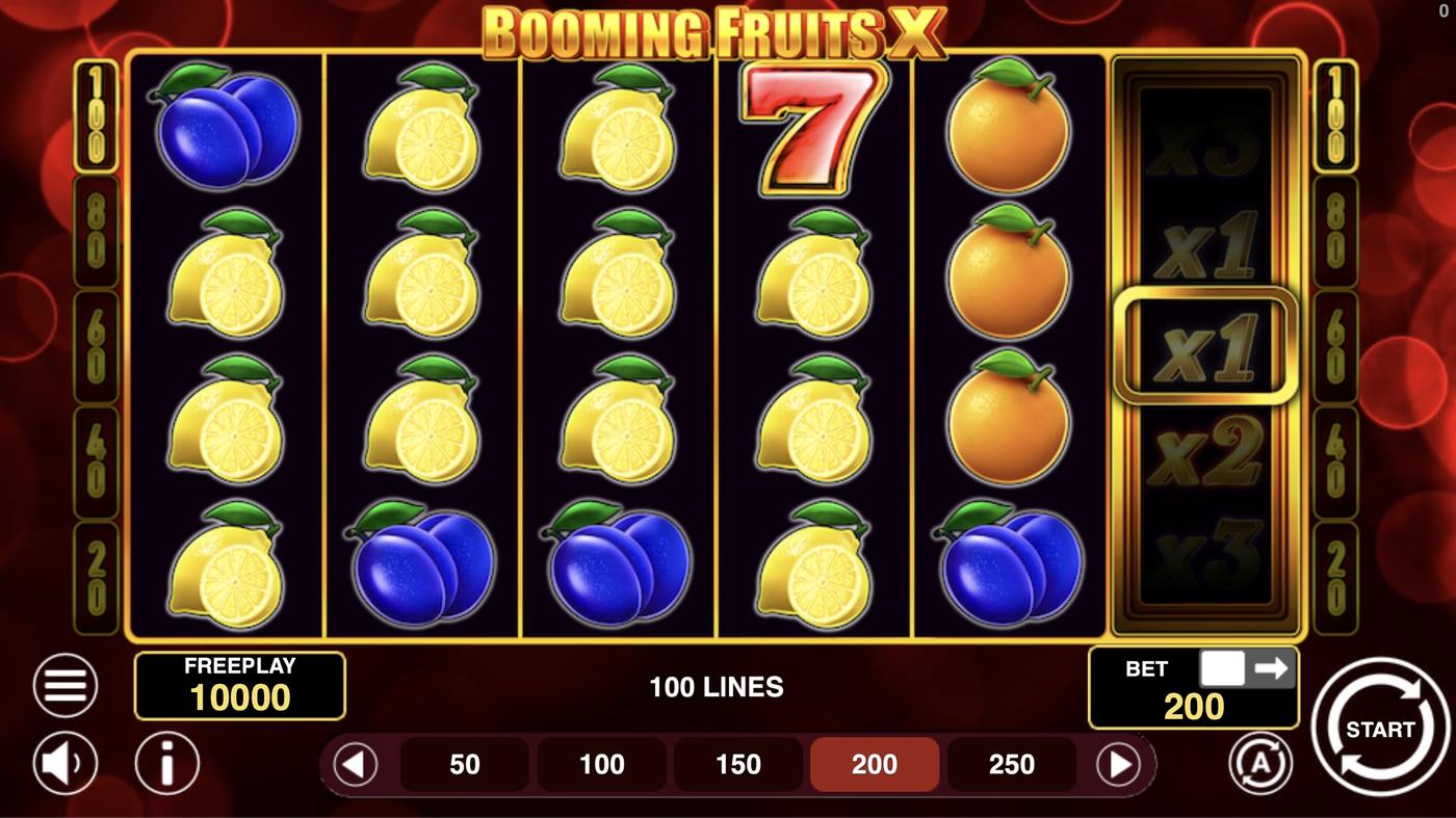 Booming Fruits X: image of main menu
