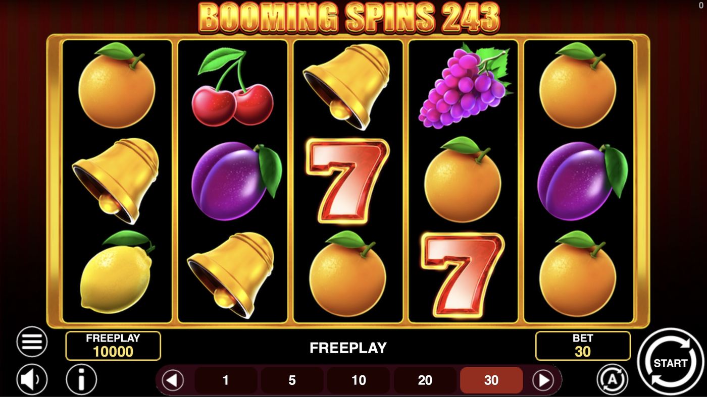 Booming Spins 243: image of main menu