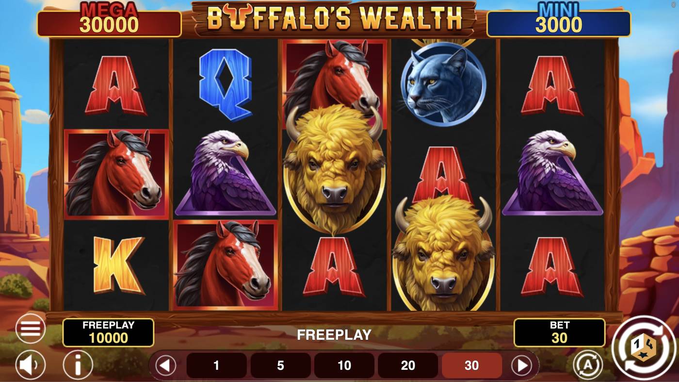 Buffalo's Wealth Win Spins: image of main menu