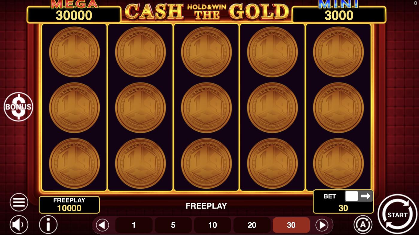 Cash The Gold Hold And Win: image of main menu
