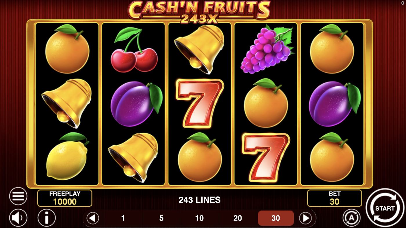 Cash'n Fruits 243 X: image of main menu
