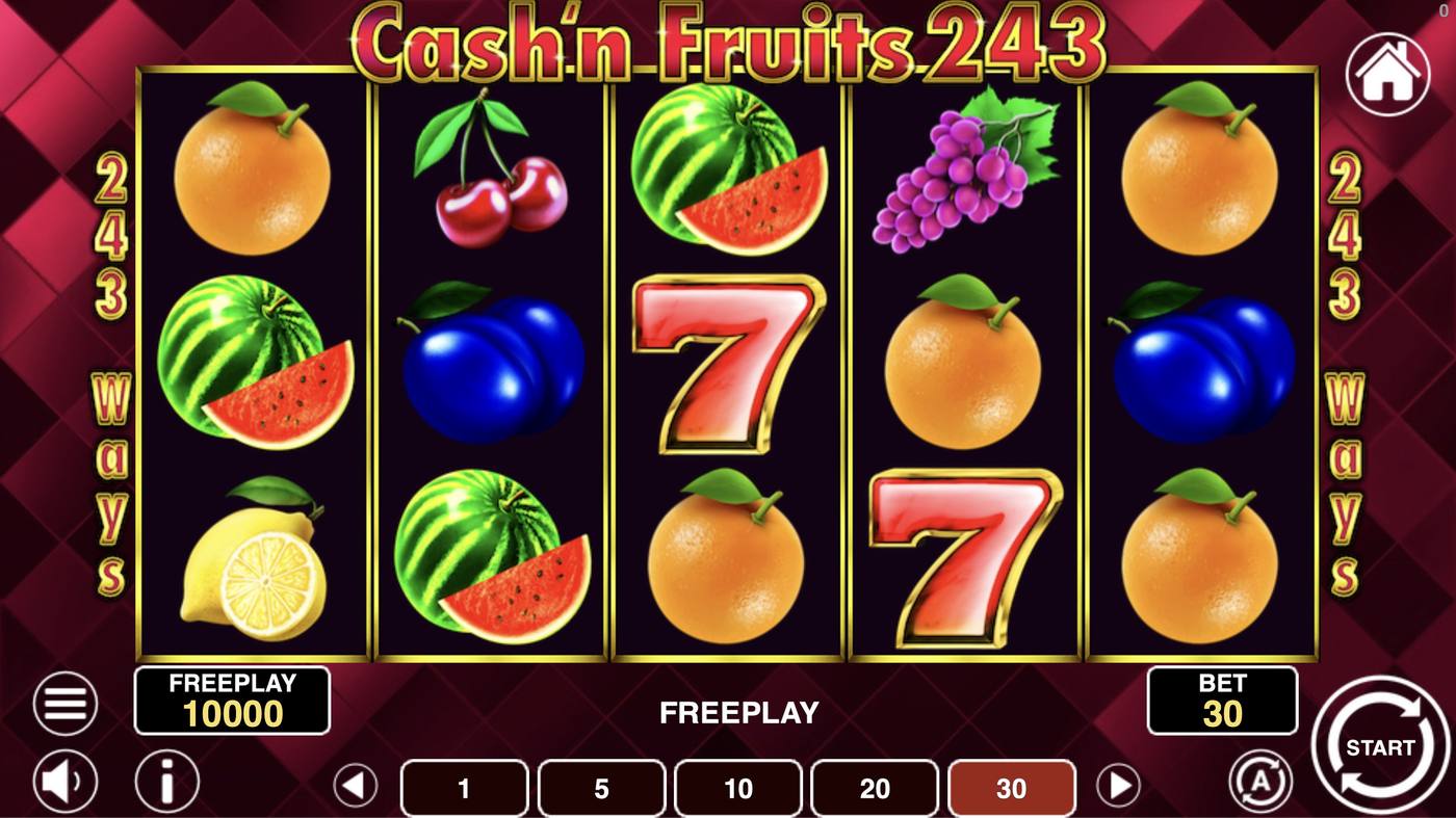 Cash'n Fruits 243: image of main menu