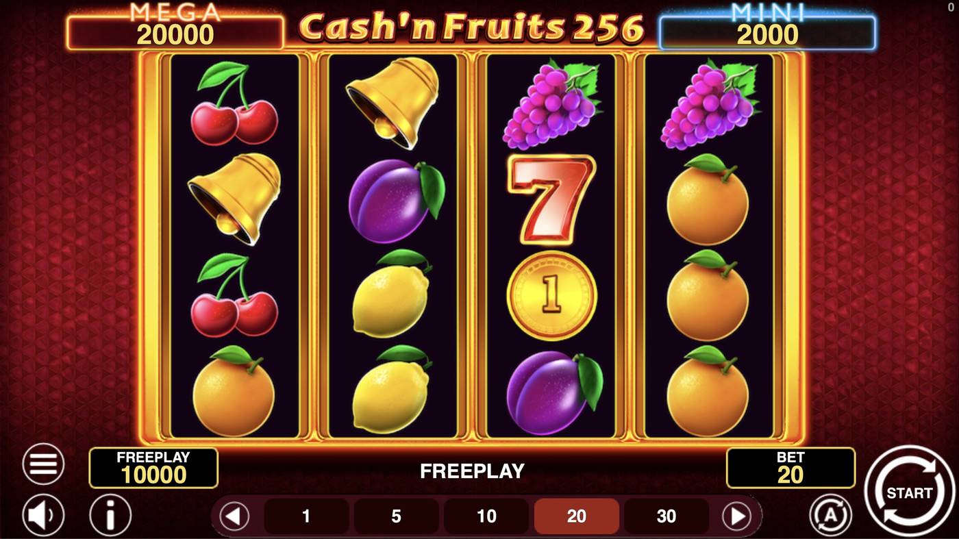 Cash'n Fruits 256 Hold And Win: image of main menu