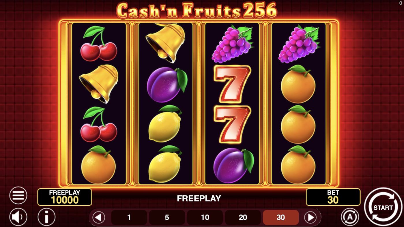 Cash'n Fruits 256: image of main menu