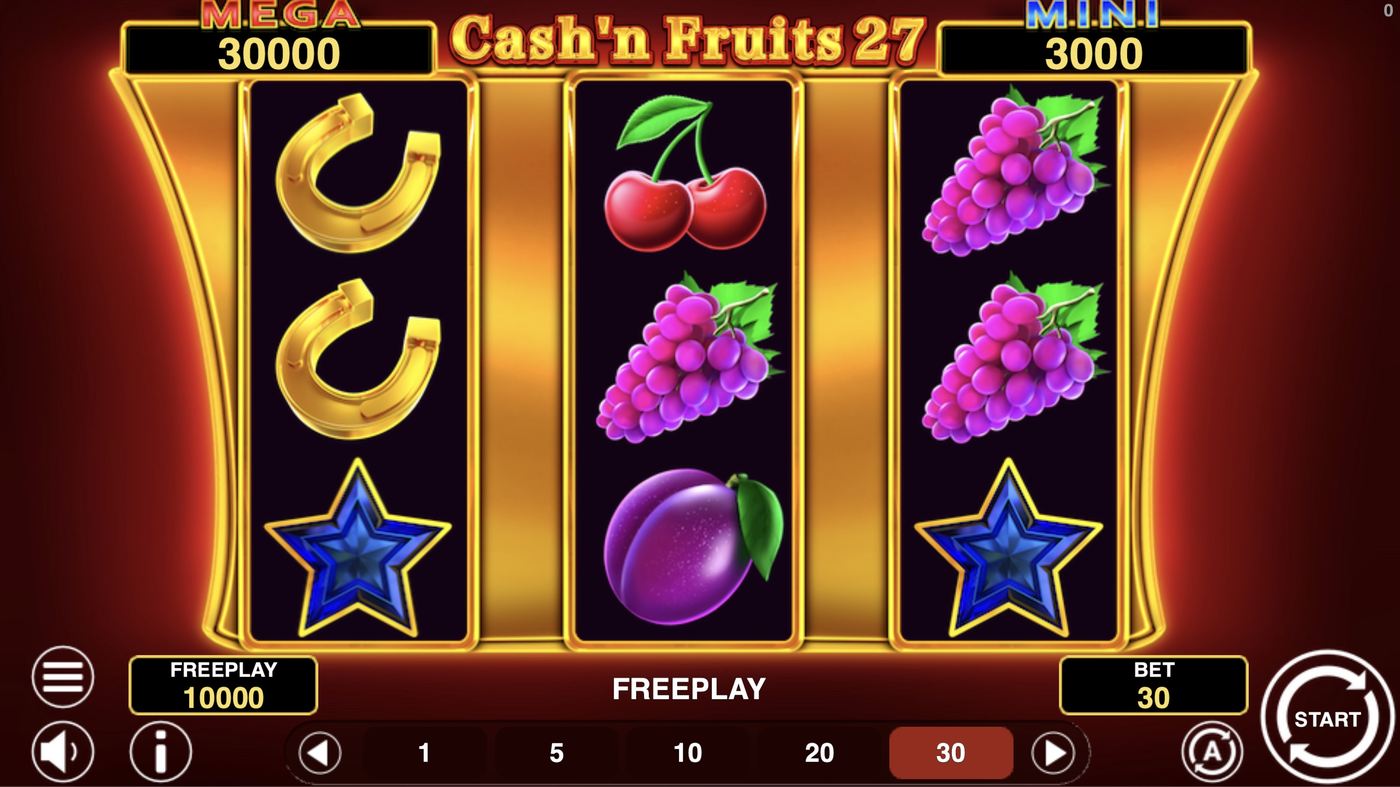 Cash'n Fruits 27 Hold And Win: image of main menu