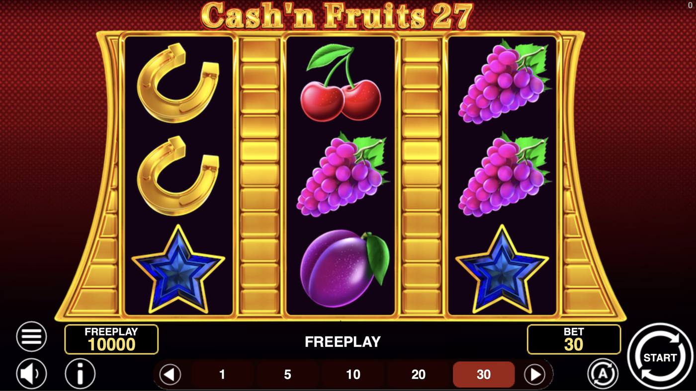 Cash'n Fruits 27: image of main menu