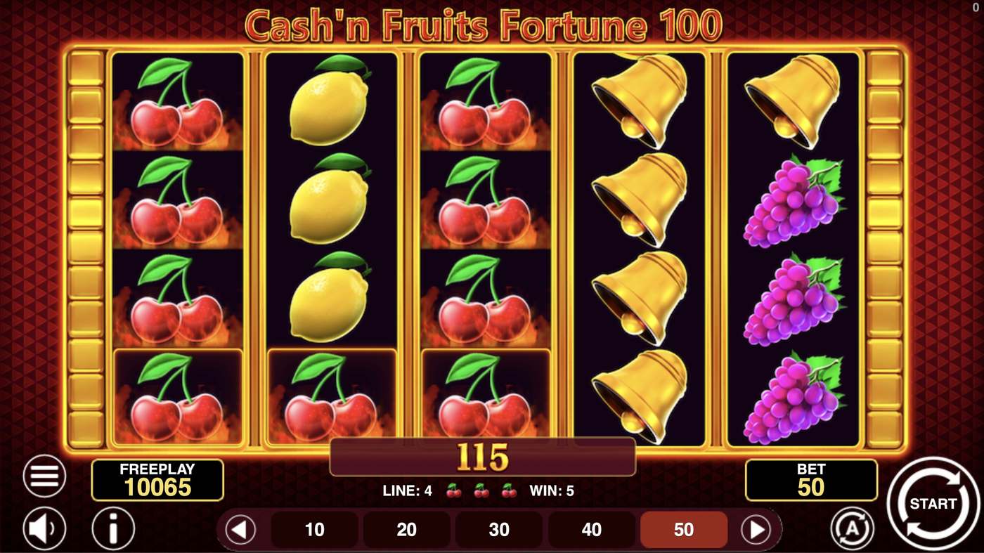 Cash'n Fruits Fortune 100: image of winning