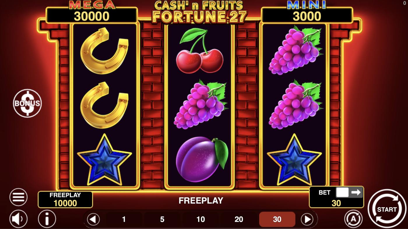 Cash'n Fruits Fortune 27: image of main menu
