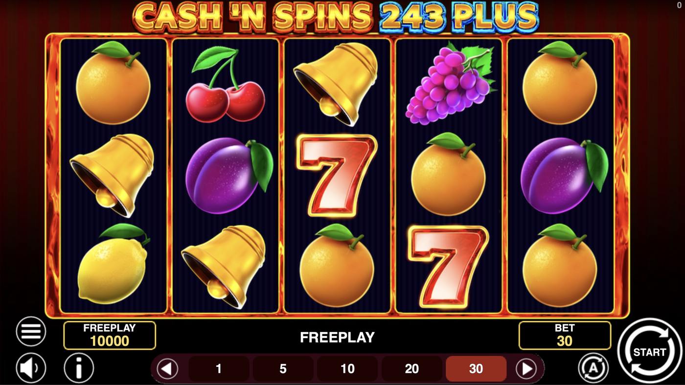 Cash'n Spins 243 Plus: image of main menu
