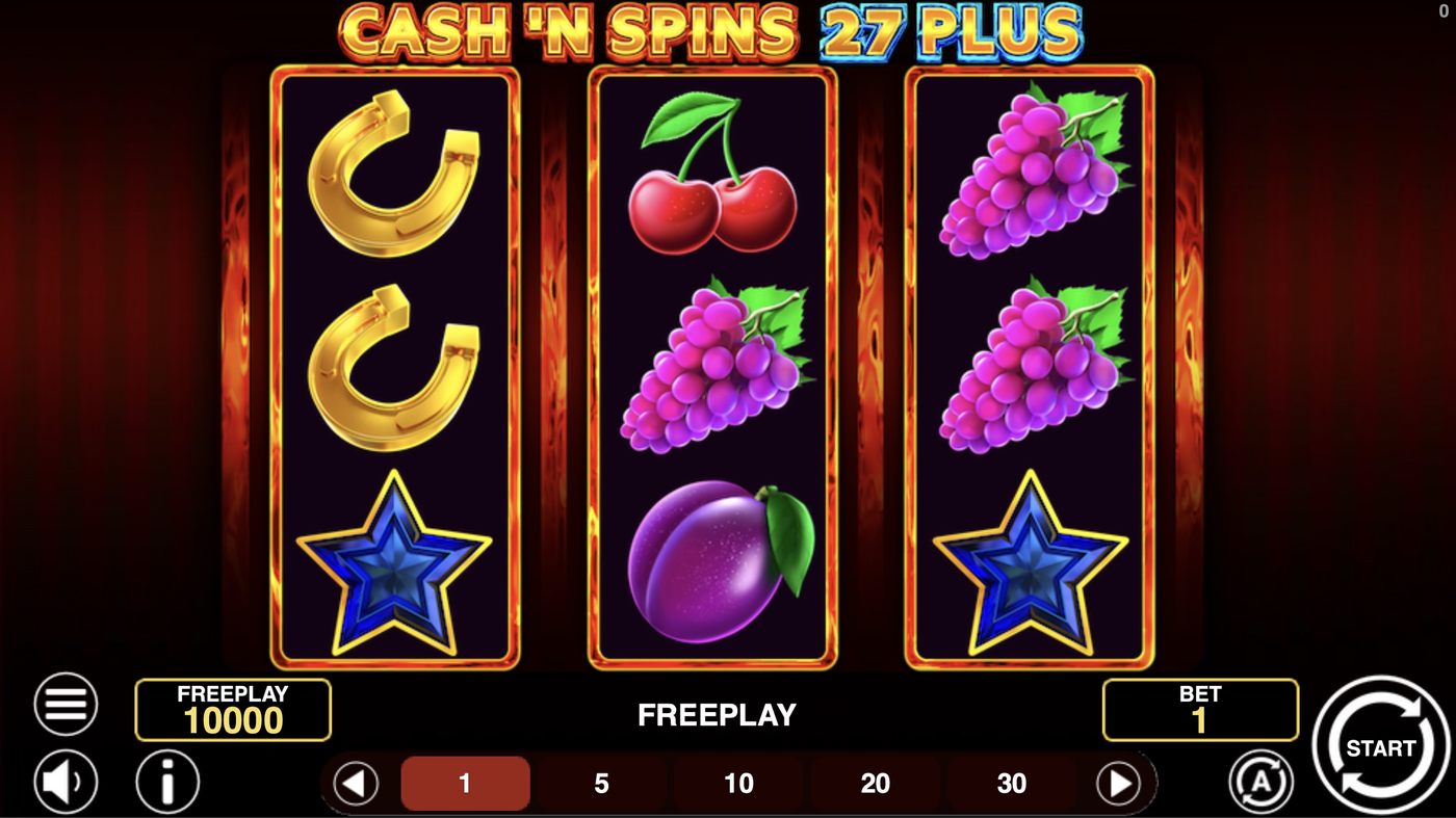 Cash'n Spins 27 Plus: image of main menu