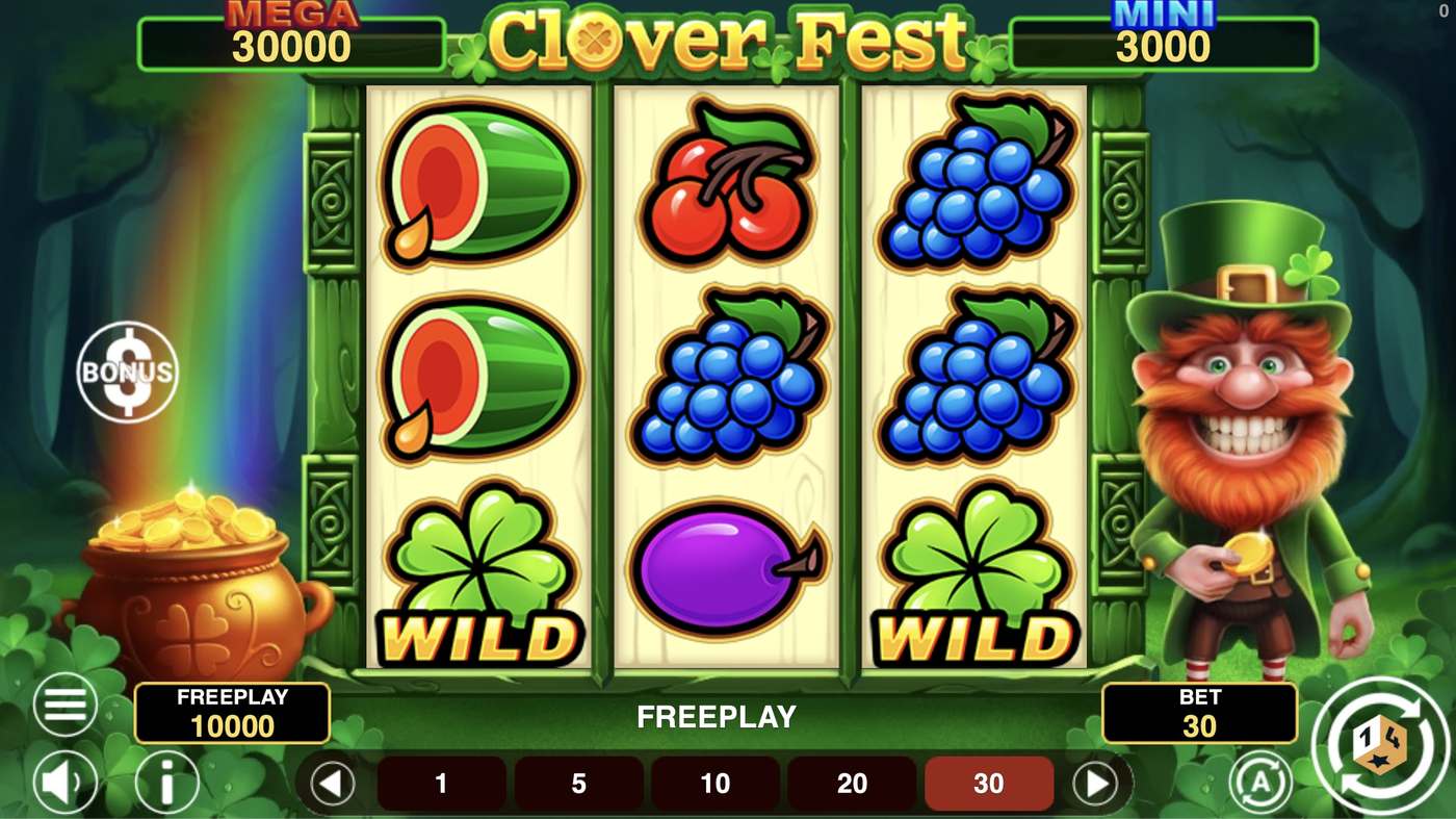Clover Fest Hold And Win: image of main menu