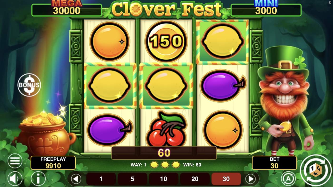 Clover Fest Hold And Win: image of winning