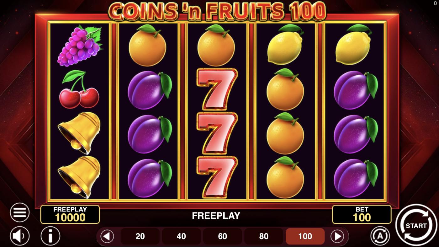 Coins'n Fruits 100: image of main menu