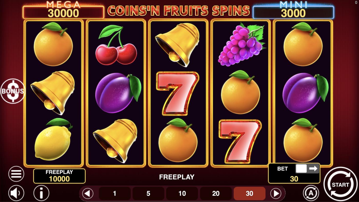 Coins'n Fruits Spins: image of main menu