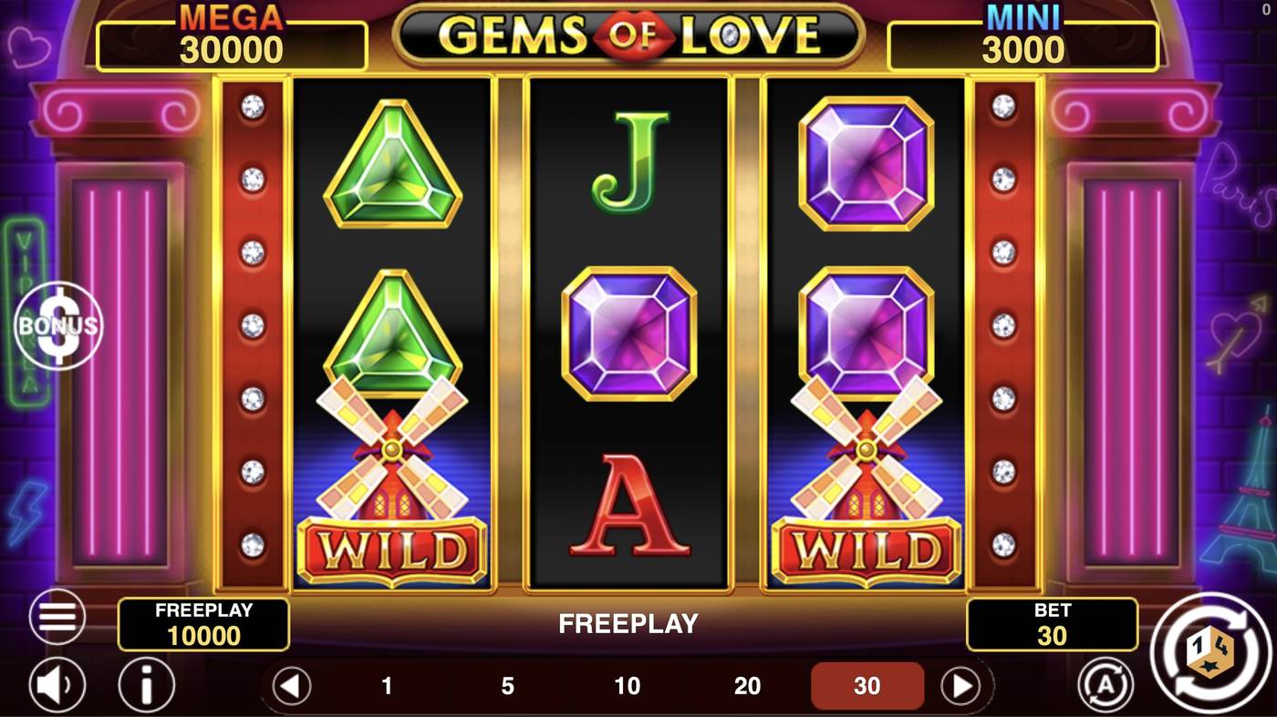 Gems Of Love Hold And Win: image of main menu