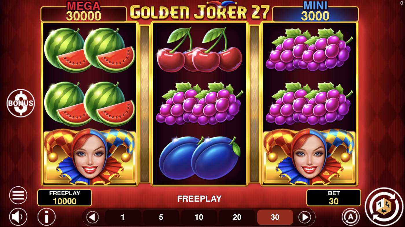 Golden Joker 27 Hold And Win: image of main menu