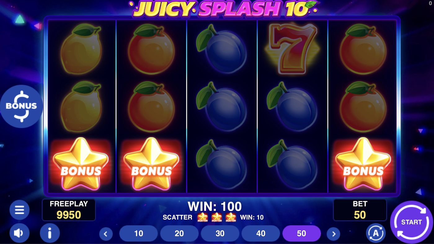 Juicy Splash 10: image of winning