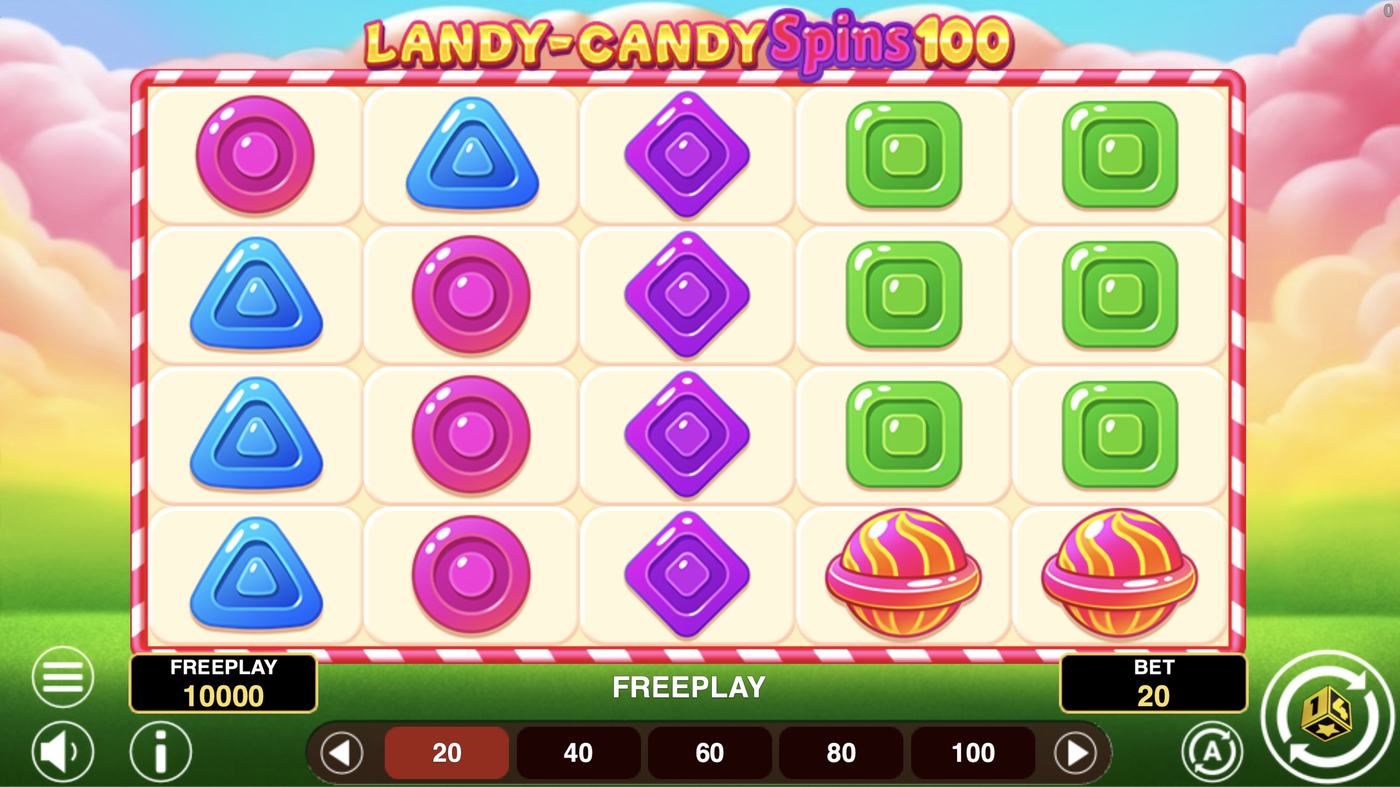 Landy-Candy Spins 100: image of main menu