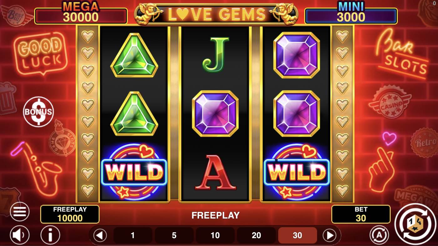 Love Gems Hold And Win: image of main menu