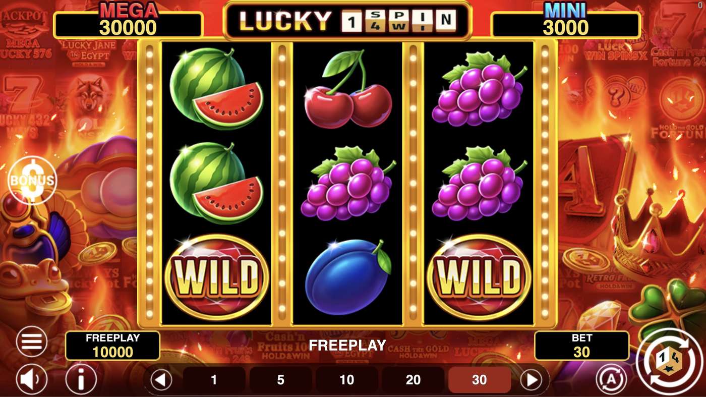 Lucky 1spin4win Hold And Win: image of main menu