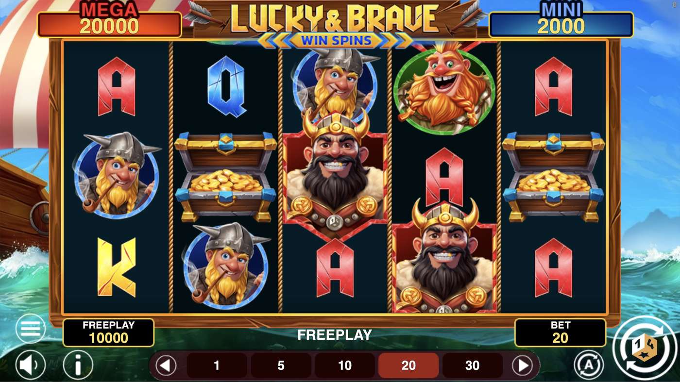 Lucky And Brave Win Spins: image of main menu