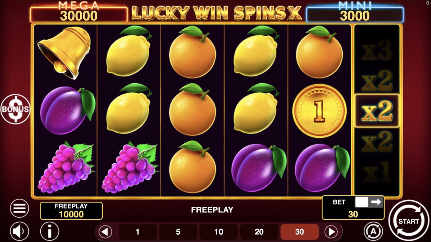 Lucky Win Spins X: image of main menu