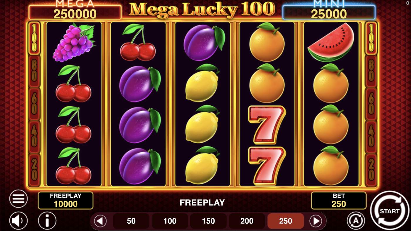 Mega Lucky 100: image of main menu