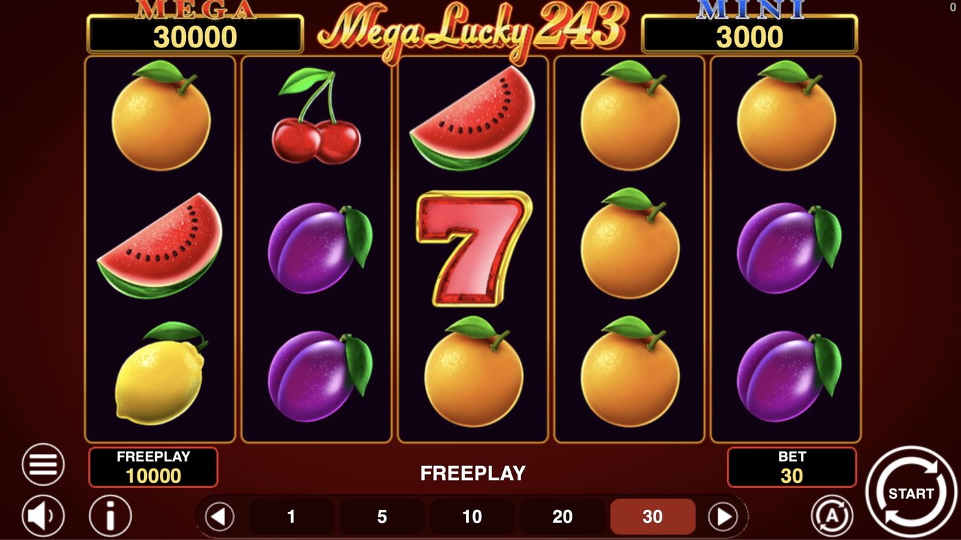 Mega Lucky 243: image of main menu