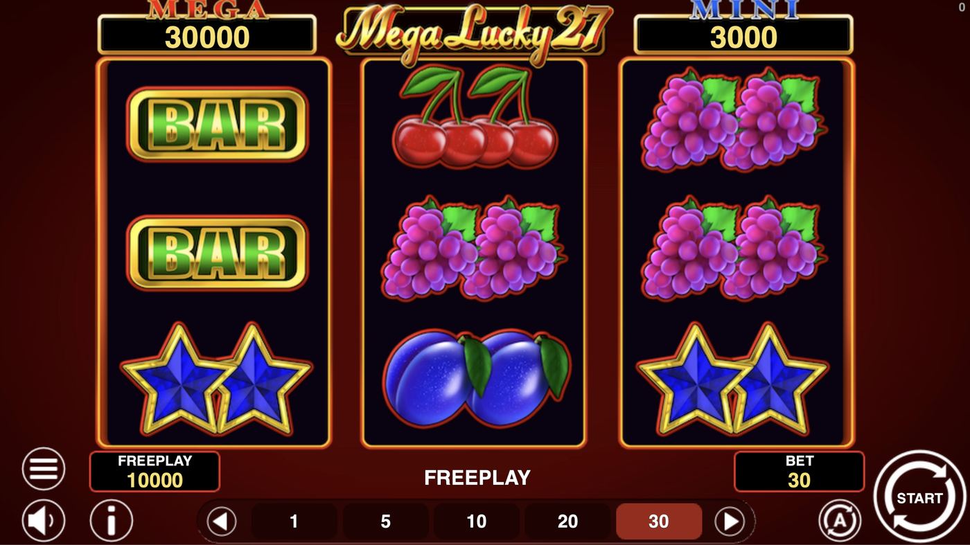 Mega Lucky 27: image of main menu