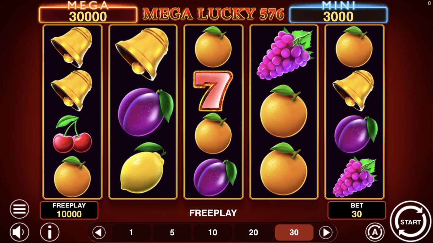 Mega Lucky 576: image of main menu