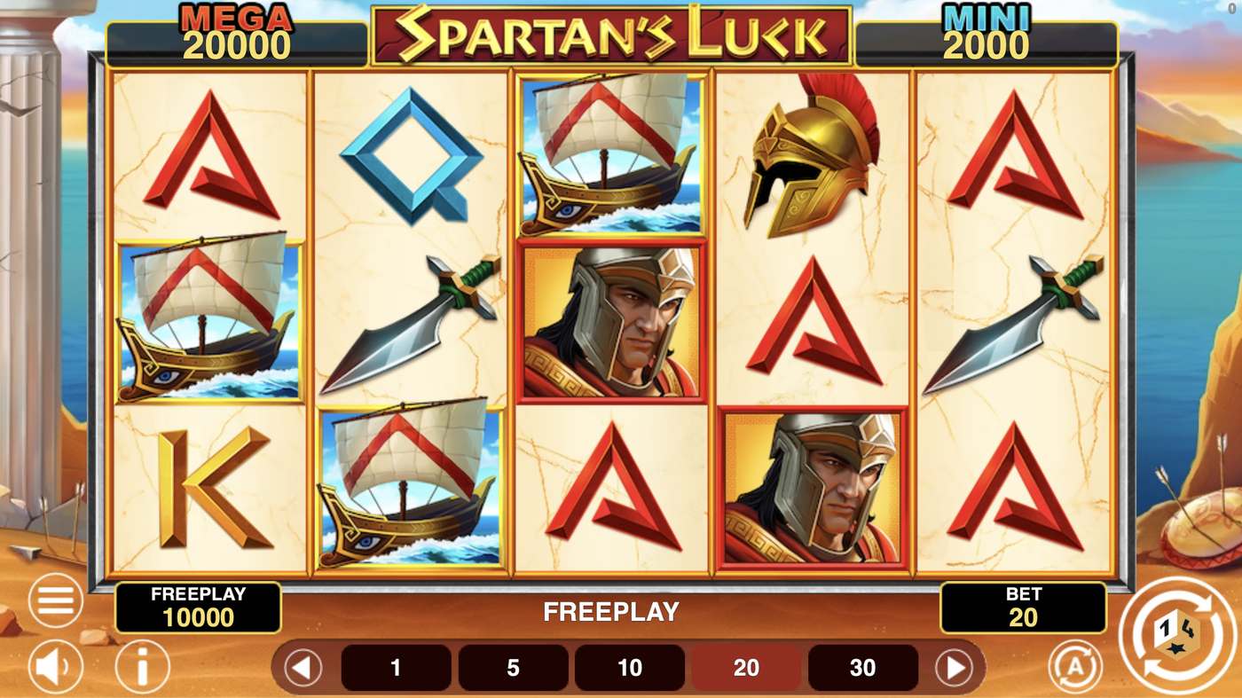Spartans Luck Hold And Win: image of main menu