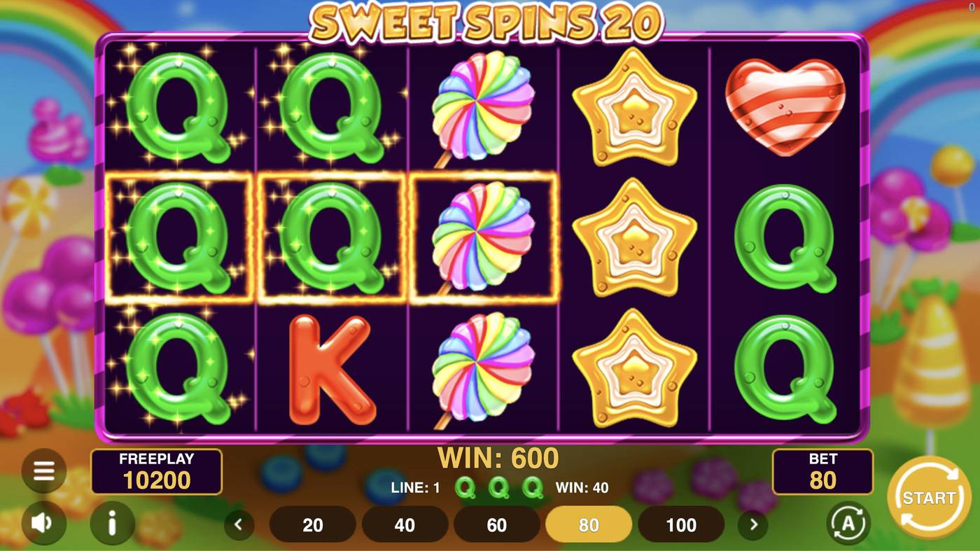 Sweet Spins 20: image of winning