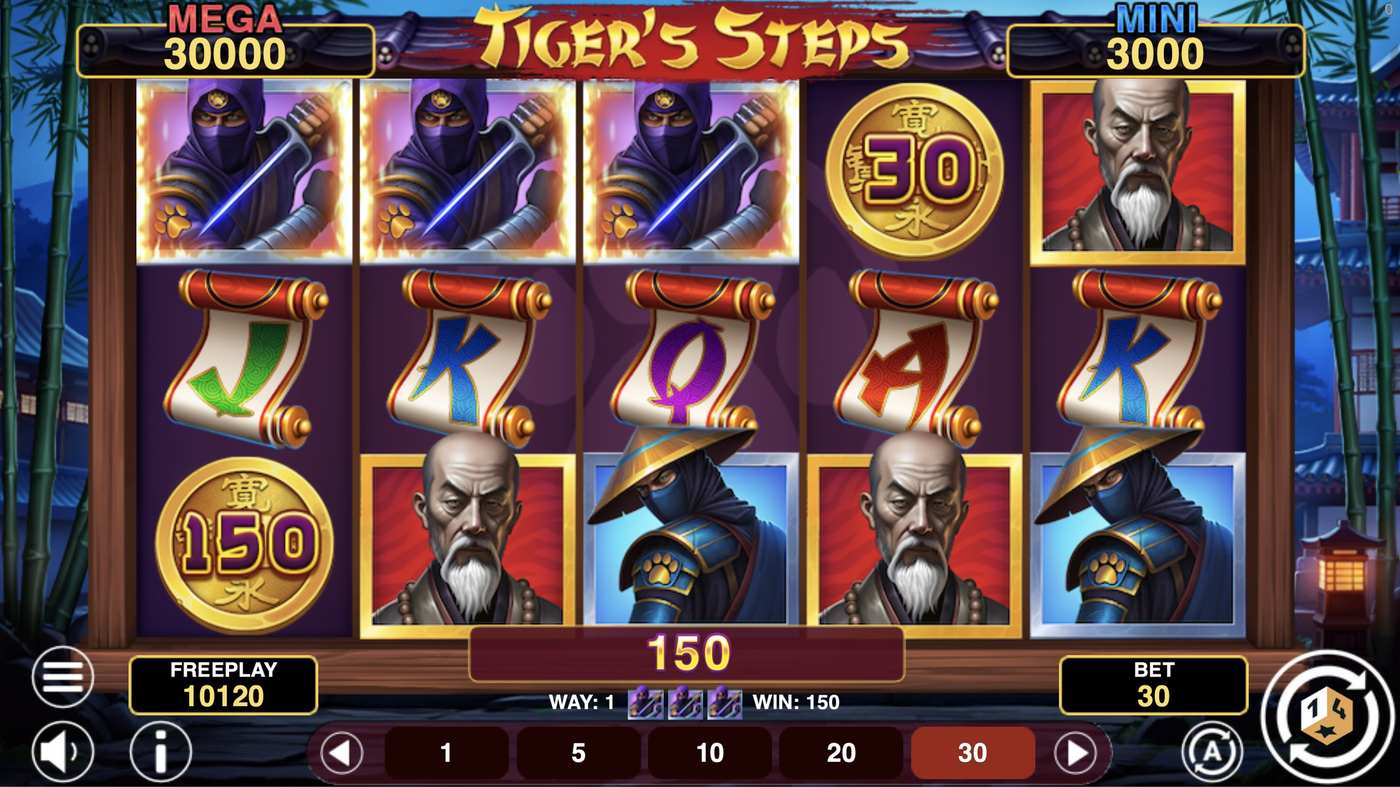 Tiger's Steps Hold And Win: image of winning