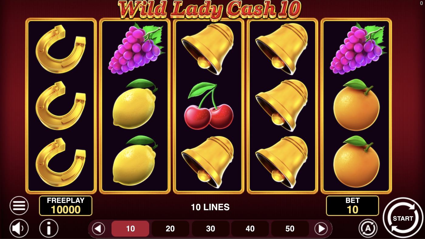 Wild Lady Cash 10: image of main menu