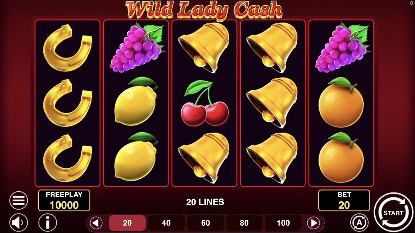 Wild Lady Cash: image of main menu