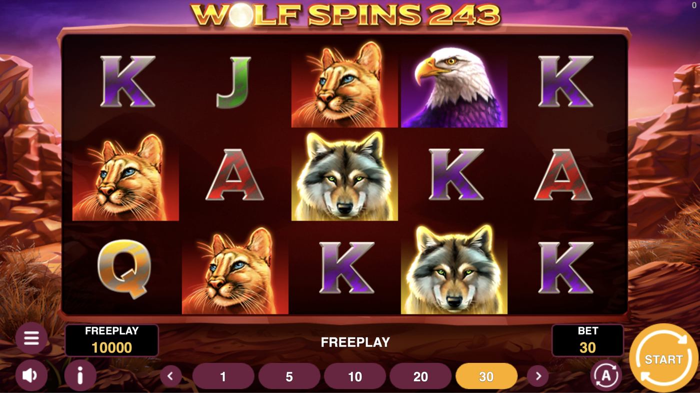 Wolf Spins 243: image of main menu
